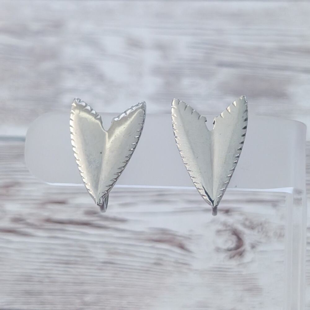 Vintage Screw On Earrings Arrow Shape - Fair Condition